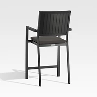 Alfresco Black Outdoor Counter Stool with Charcoal Sunbrella ® Cushion