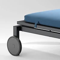 Alfresco Black Outdoor Chaise Lounge with Sapphire Sunbrella ® Cushion