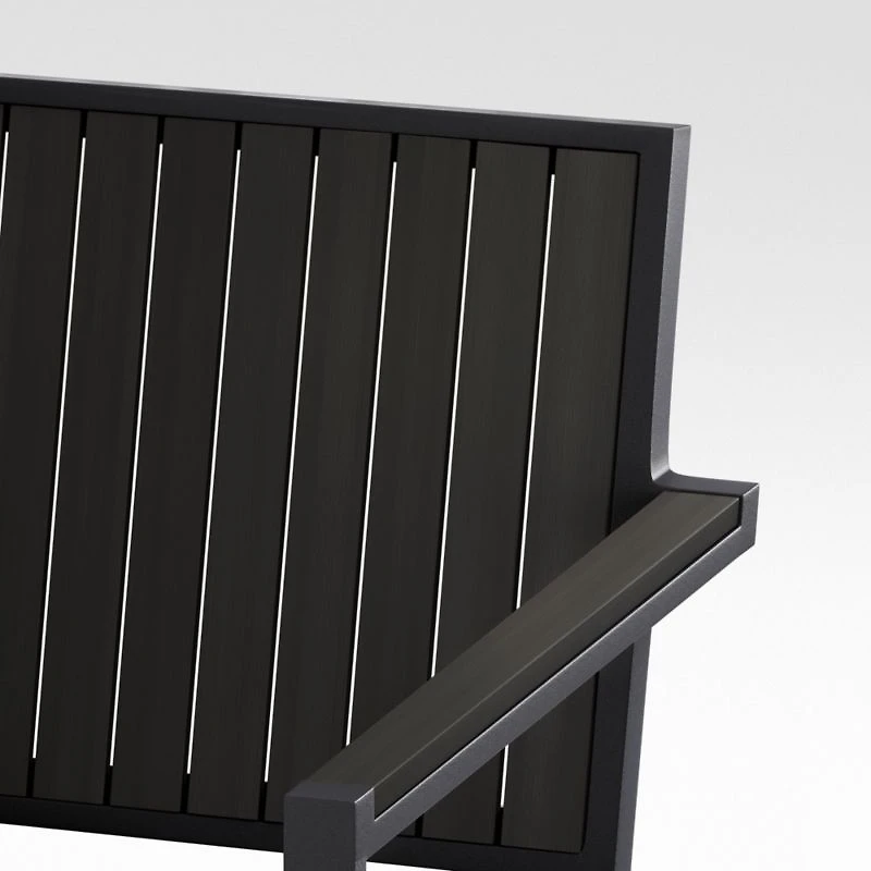 Alfresco 62" Black Outdoor Sofa