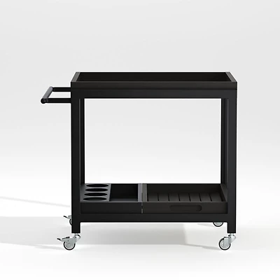 Alfresco Black Outdoor Storage Cart with Casters