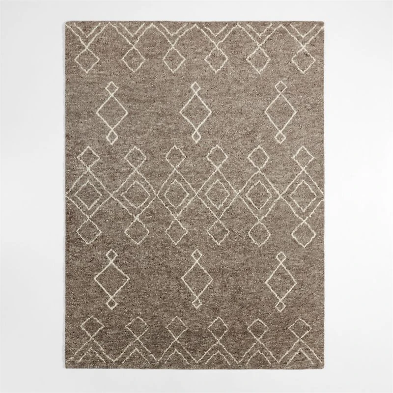 Algiers Wool Hand-Knotted Grey Rug Swatch 12"x18"