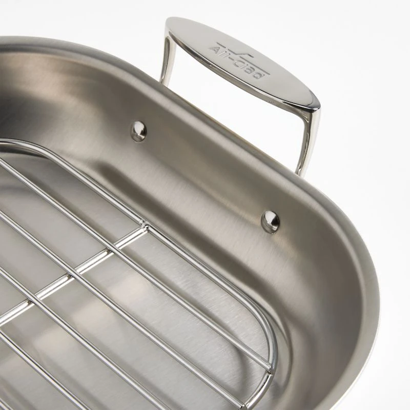 All-Clad ® d3 Curated Large 18.5" Flared Roasting Pan with Rack