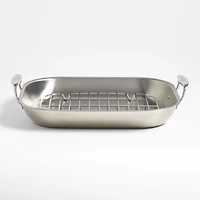 All-Clad ® d3 Curated Large 18.5" Flared Roasting Pan with Rack