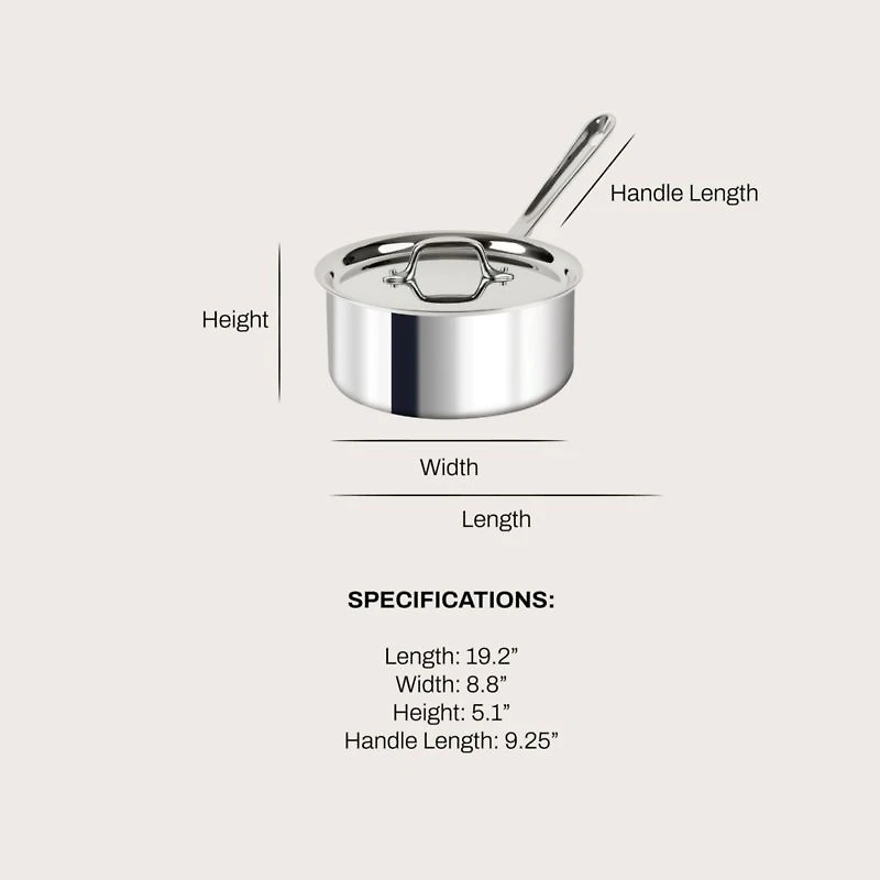 All-Clad ® d3 Stainless Steel 3-qt. Saucepan with Lid