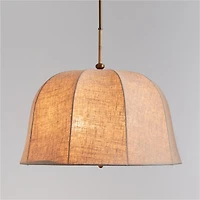 Allegra Rattan and Linen Dome Pendant Light by Jake Arnold 26"