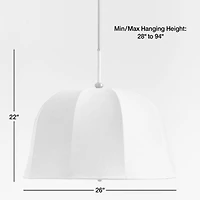Allegra Rattan and Linen Dome Pendant Light by Jake Arnold 26"