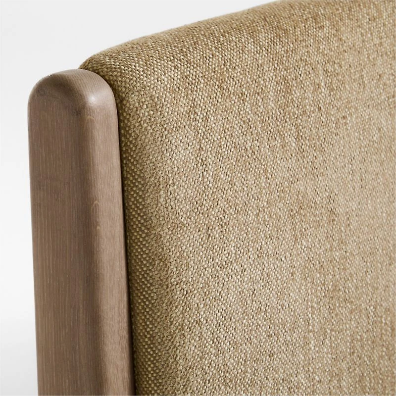 Alrik Brown Oak Wood Upholstered King Bed