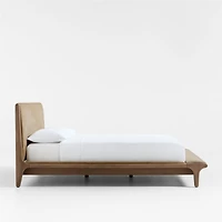 Alrik Brown Oak Wood Upholstered King Bed