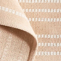 Alternating Lines Striped Cotton and Wool Light Area Rug 5'x8