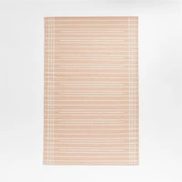 Alternating Lines Striped Cotton and Wool Light Area Rug 5'x8