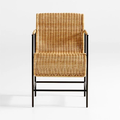 Alvar Black Rattan Dining Arm Chair