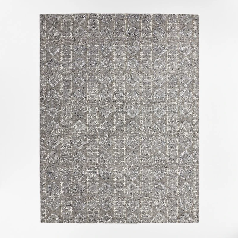 Alvarez Wool Hand-Tufted Grey Area Rug Swatch