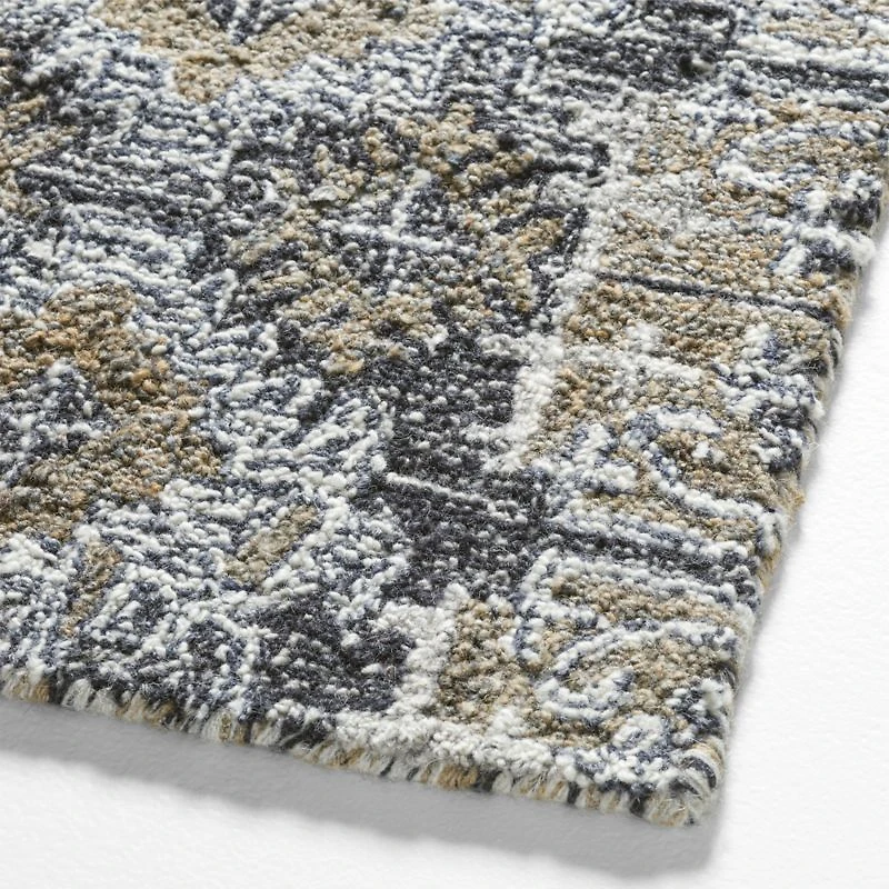 Alvarez Wool Hand-Tufted Lapis Blue Area Rug 6'x9'