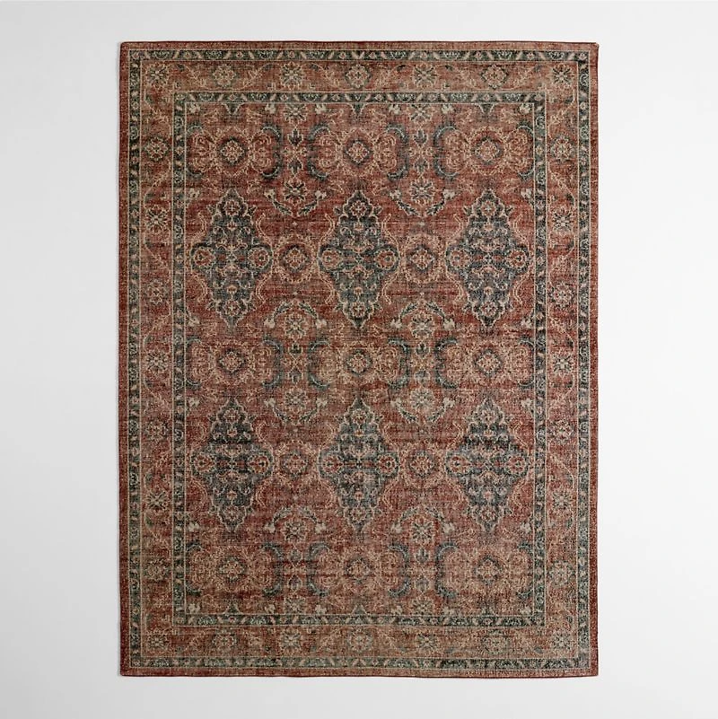 Amalfi Wool Traditional Hand-Knotted Rust Red Area Rug 8'x10'