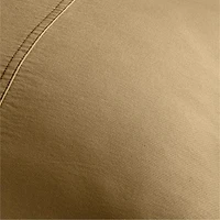Amanha Washed Organic Cotton Denim 20"x20" Camel Tan Throw Pillow Cover