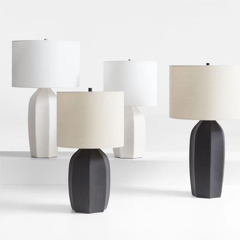 Amaryllis Small White Ceramic Table Lamp 24.5"
