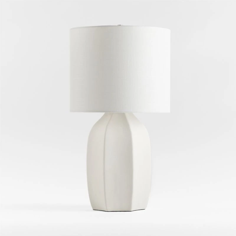 Amaryllis Small White Ceramic Table Lamp 24.5"