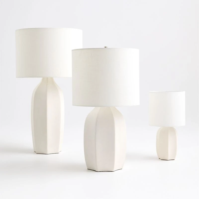 Amaryllis White Ceramic Mini Table Lamp 15"