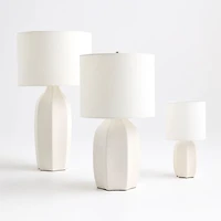 Amaryllis White Ceramic Mini Table Lamp 15"