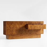 Ambrose 76" Mappa Burl Wood 6-Drawer Dresser