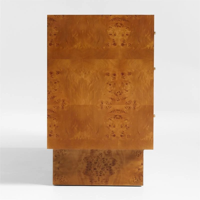 Ambrose 76" Mappa Burl Wood 6-Drawer Dresser