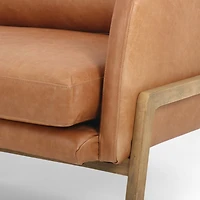 Amoria Sonoma Butterscotch Leather Sofa with Wood Frame