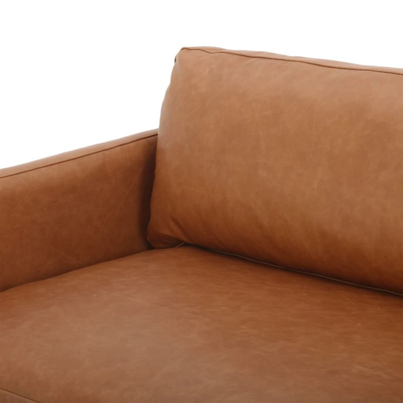 Amoria Sonoma Butterscotch Leather Sofa with Wood Frame