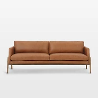 Amoria Sonoma Butterscotch Leather Sofa with Wood Frame