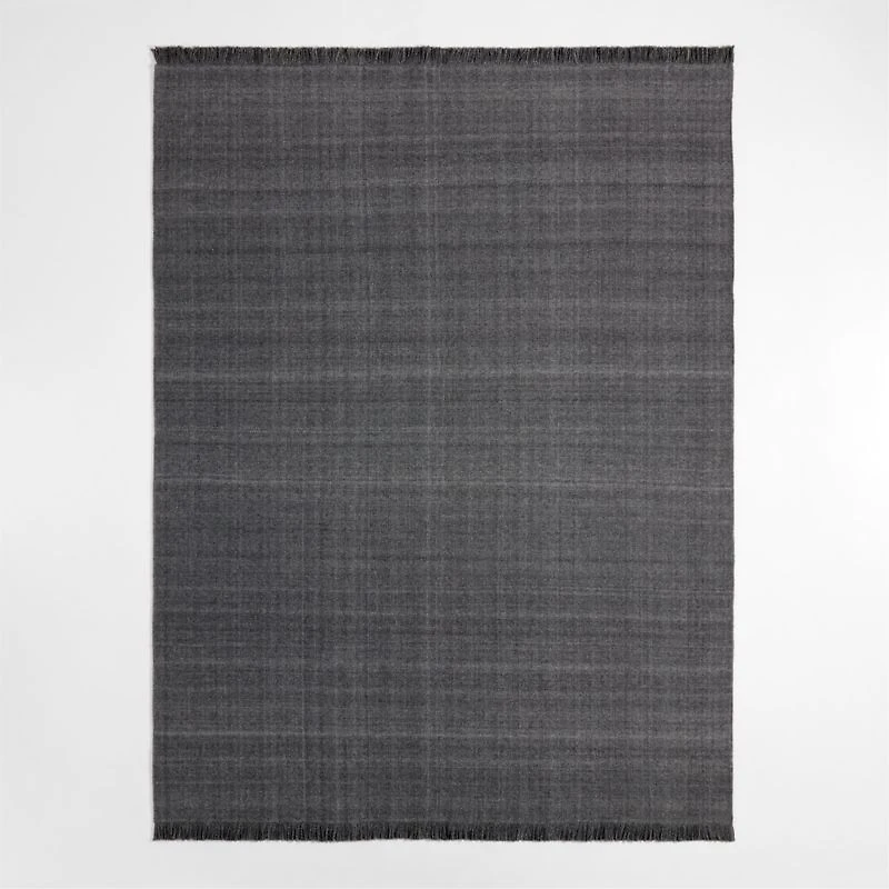Amsterdam Performance Flatweave Dark Grey Area Rug 9'x12'