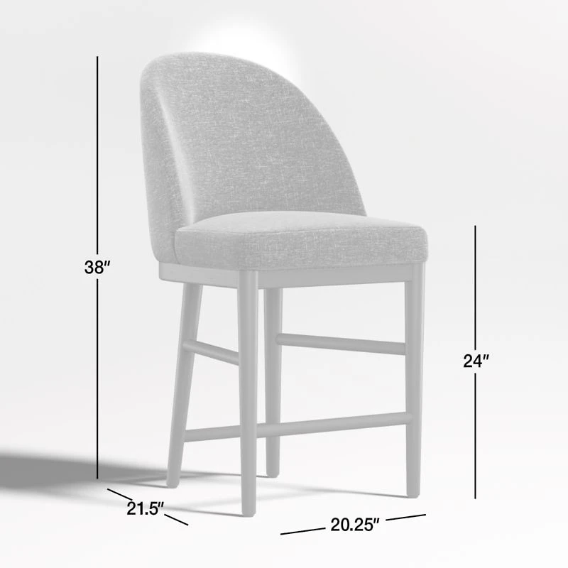 Ana Ivory Counter Stool with Performance Fabric