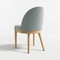 Ana Navy Blue Natural Wood Dining Chair