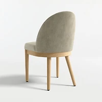 Ana Olive Green Velvet Dining Chair with Natural Legs