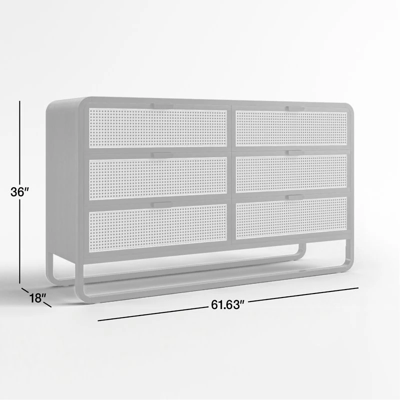 Anaise Cane Six-Drawer Dresser