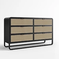 Anaise Cane Six-Drawer Dresser