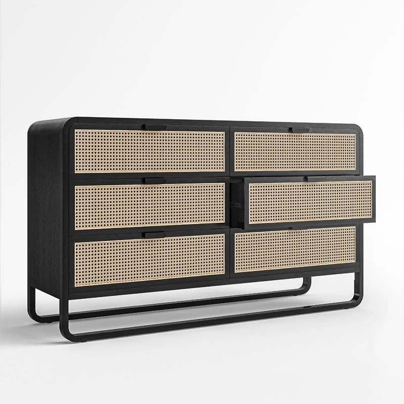 Anaise Cane Six-Drawer Dresser