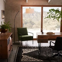 Dexter Arc Floor Lamp with White Shade 74"