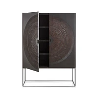 Ancestors Hand Carved Teak Storage Cabinet