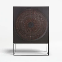 Ancestors Hand Carved Teak Storage Cabinet
