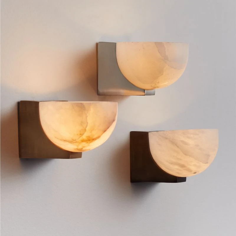 Ando Black Alabaster Sconce Light