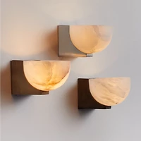 Ando Black Alabaster Sconce Light