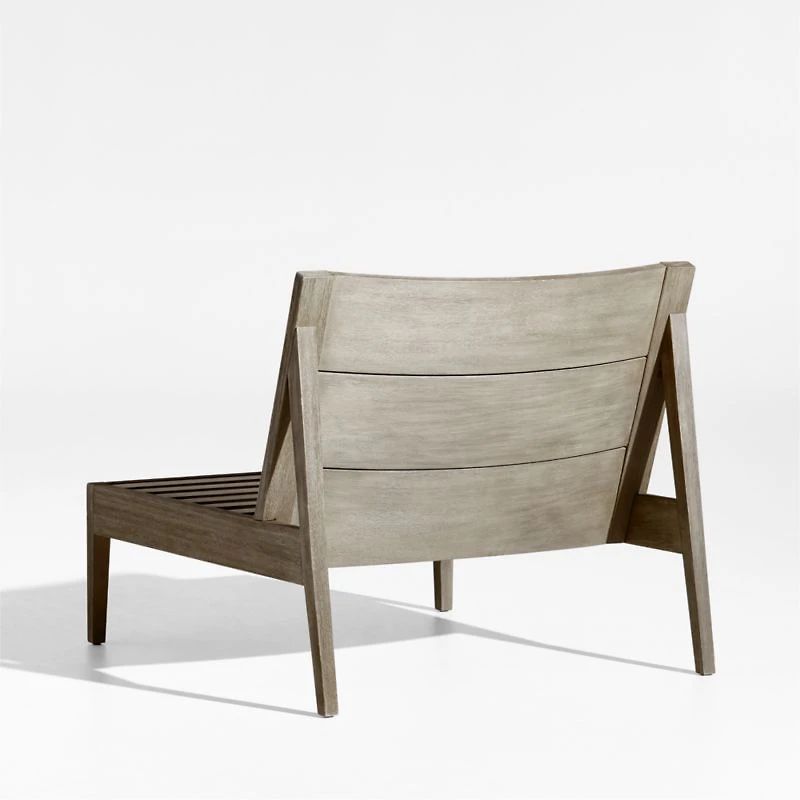 Andorra Weathered Grey Wood Outdoor Armless Chair Frame