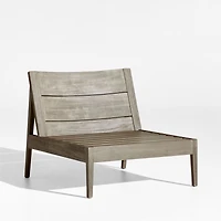 Andorra Weathered Grey Wood Outdoor Armless Chair Frame