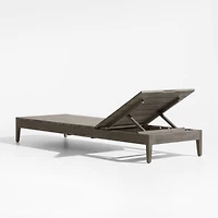 Andorra Weathered Grey Wood Outdoor Chaise Lounge