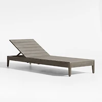 Andorra Weathered Grey Wood Outdoor Chaise Lounge