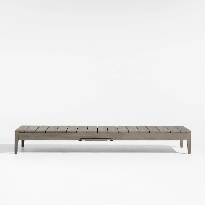 Andorra Weathered Grey Wood Outdoor Chaise Lounge