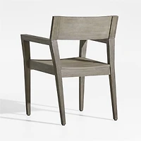 Andorra Weathered Grey Wood Outdoor Dining Armchair