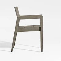 Andorra Weathered Grey Wood Outdoor Dining Armchair