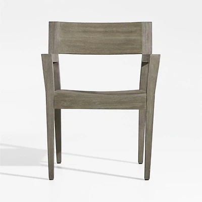 Andorra Weathered Grey Wood Outdoor Dining Armchair