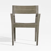 Andorra Weathered Grey Wood Outdoor Dining Armchair