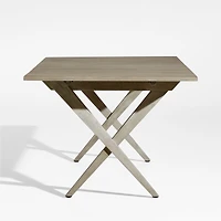 Andorra 91"-112" Weathered Grey Wood Outdoor Extendable Dining Table